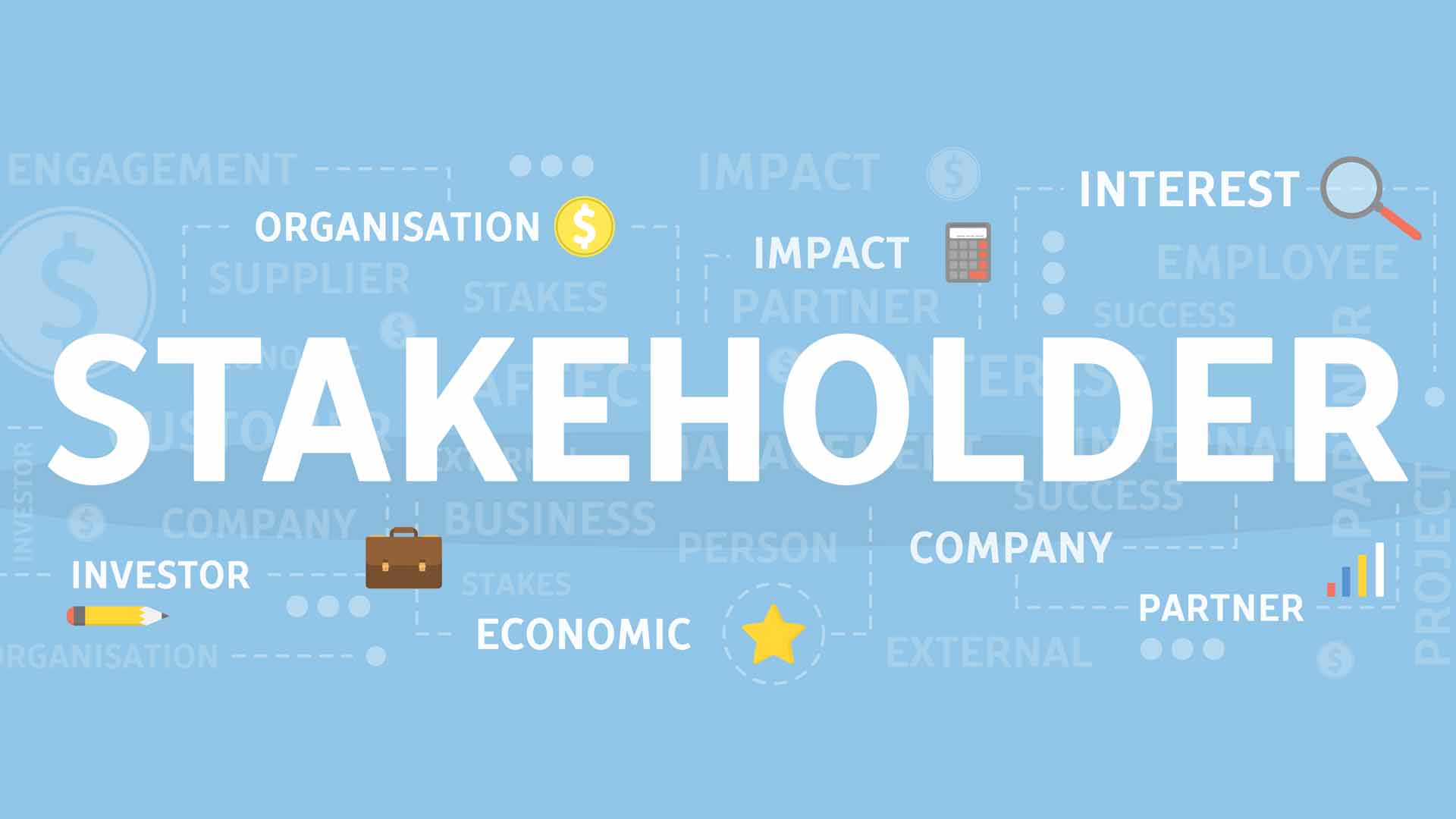 stakeholder illustration with key words