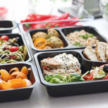 Photo of prepared food trays.
