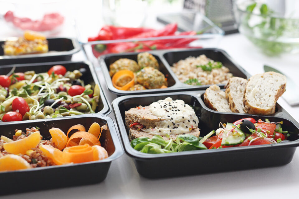 Photo of prepared food trays.