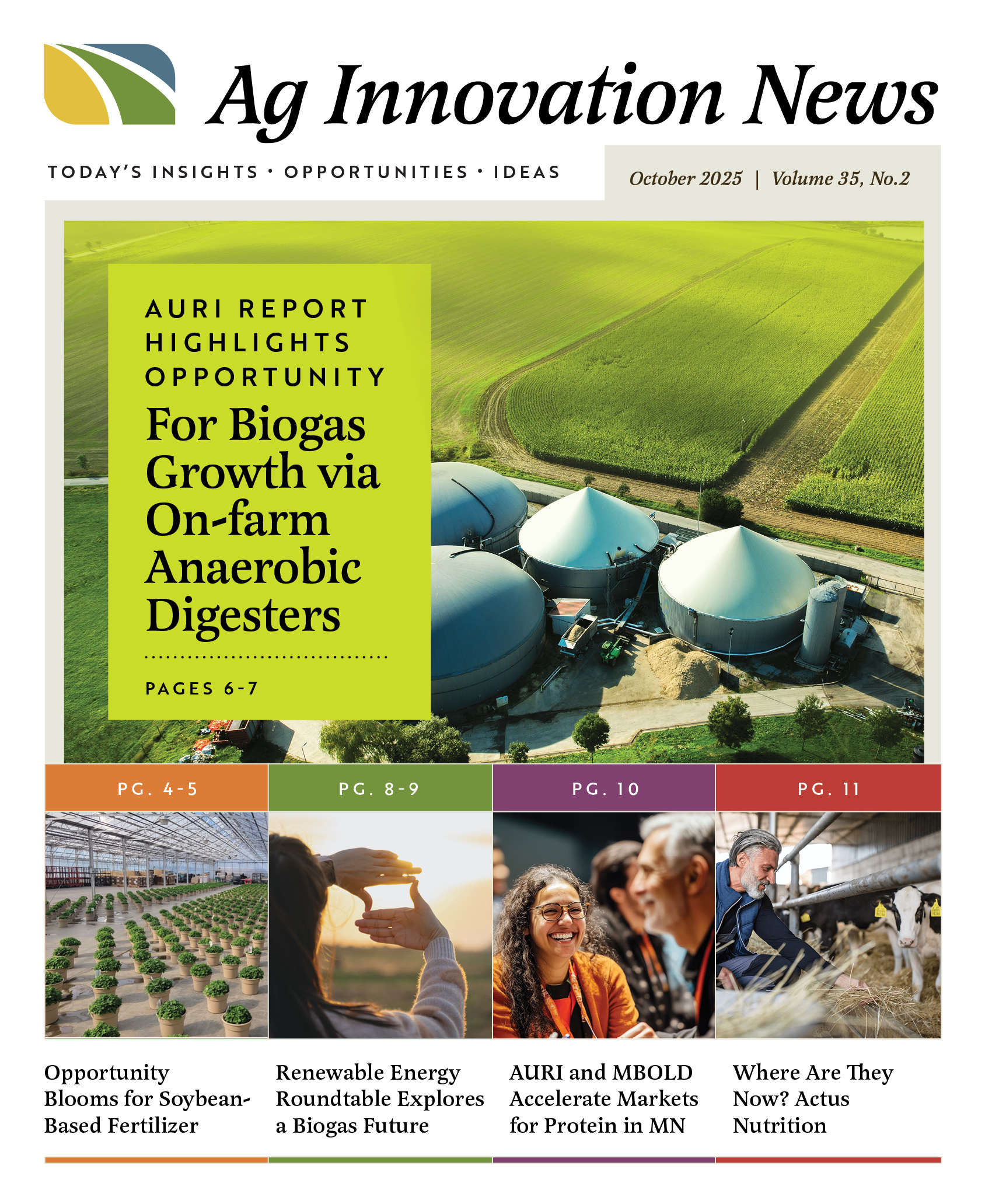 AURI Ag Innovation News Cover - October 2025
